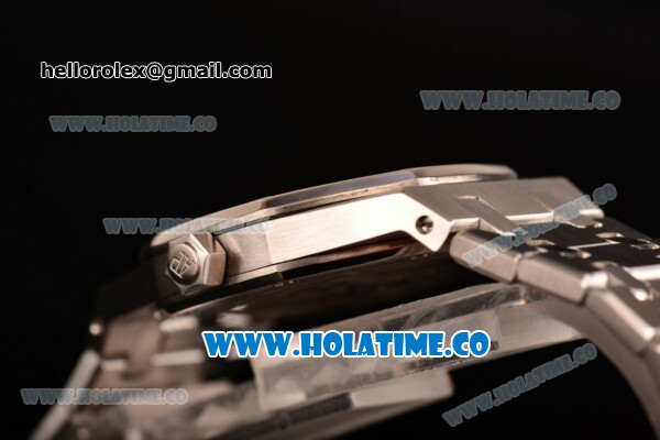 Audemars Piguet Royal Oak 33MM Miyota Quartz Steel Case/Bracelet with Blue Dial Stick Markers and Diamonds Bezel (EF) - Click Image to Close